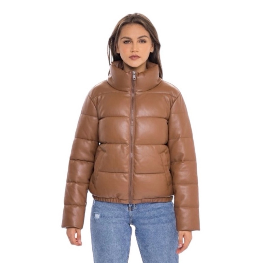 Sebby Brown Autumn Puffer Jacket in XS